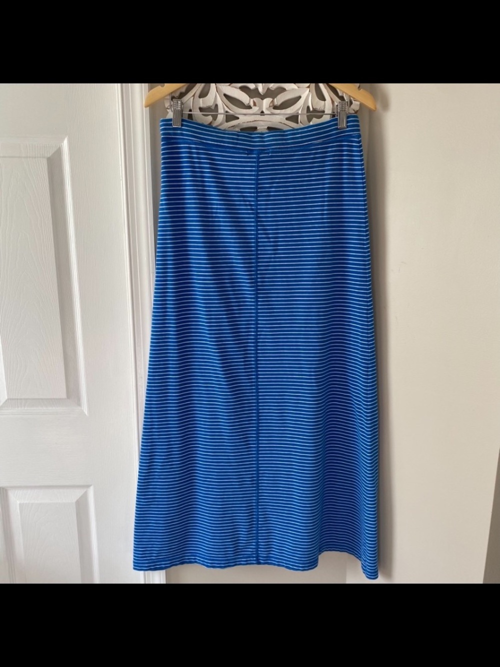 Vintage Ralph Lauren Jeans Co Y2K 90s Blue Striped Low Rise Maxi Skirt S - Picture 7 of 7